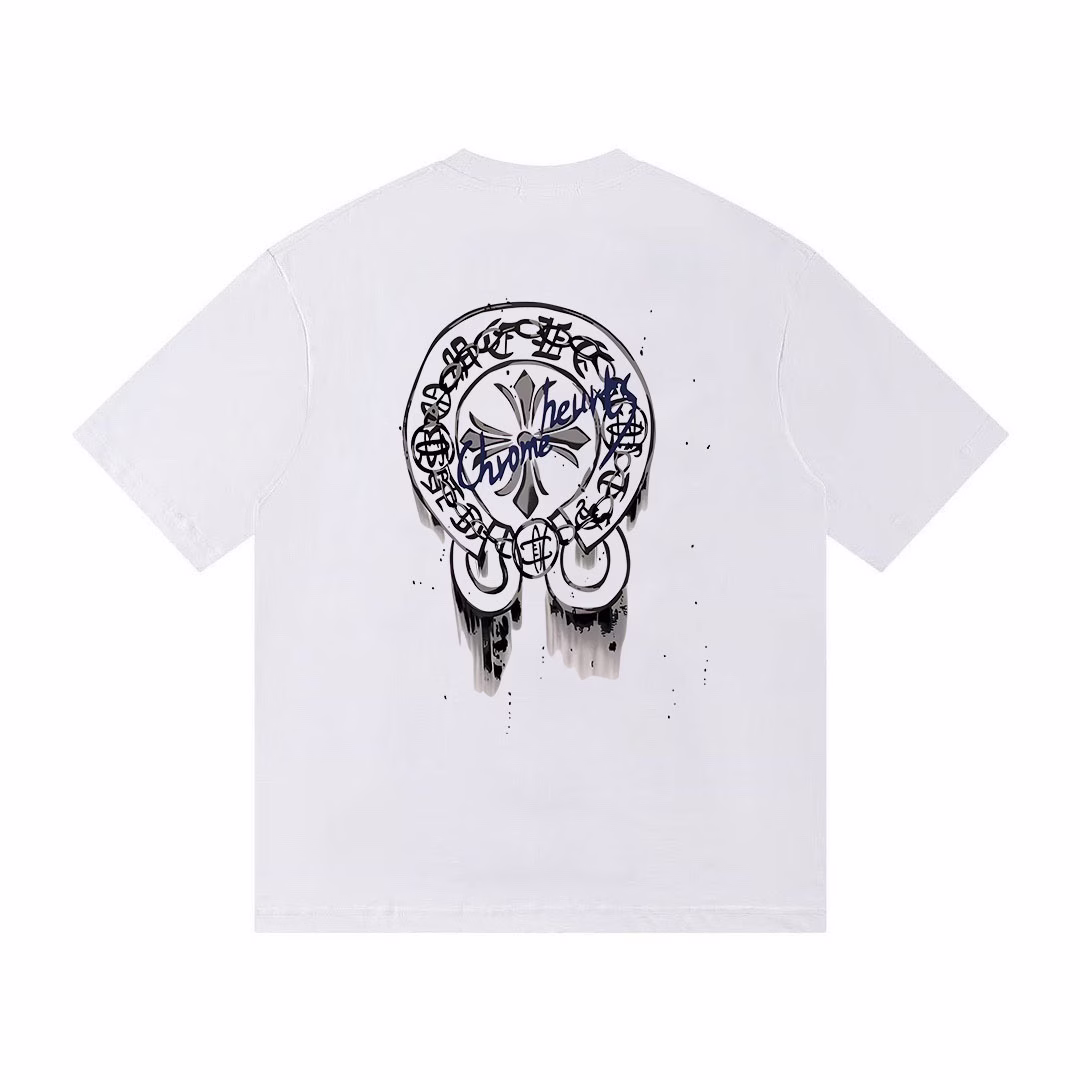 Chrome Hearts Cemetery Ring Cross Tee White Chrome Hearts Cemetery Ring Cross Tee White