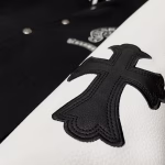Chrome Hearts Jacket Black & White Leather Sleeve Varsity