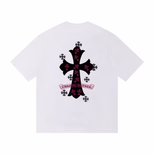 Chrome Hearts Pink Cross T-Shirt - White