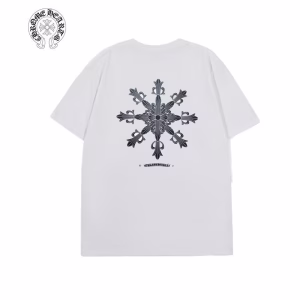 Chrome Hearts White Black Floral Cross Tee