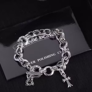 Chrome Hearts Tiny Cross Charm Link Bracelet