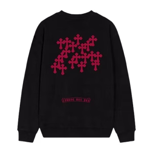 Chrome Hearts Crimson Cross Long Sleeve Sweatshirt