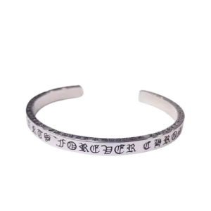 Chrome Hearts Forever Engraved Open Cuff Bracelet