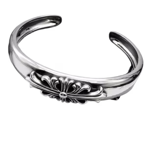 Chrome Hearts Floral Cross Open Cuff Bracelet