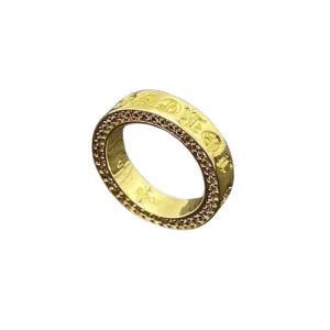 Chrome Hearts Gold Pavé Script Ring