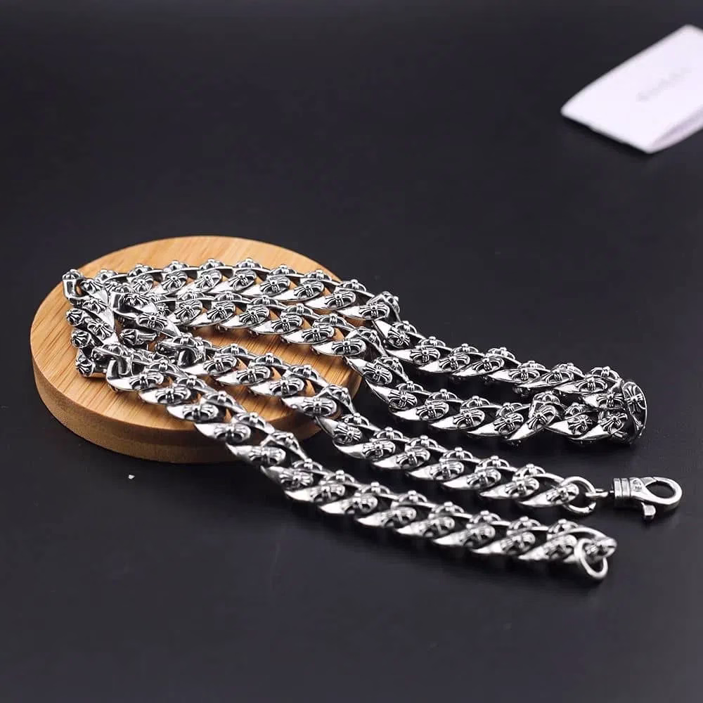 Chrome Hearts Cross Curb Chain Necklace Chrome Hearts Cross Curb Chain Necklace