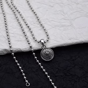 Chrome Hearts Coin Pendant Ball Chain Necklace