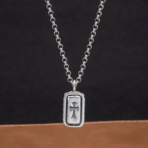 Chrome Hearts Cross Dog Tag Necklace