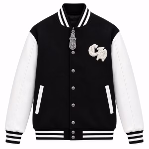 Chrome Hearts Black & White Horseshoe Varsity Jacket