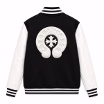 Chrome Hearts Black & White Horseshoe Varsity Jacket
