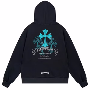 Chrome Hearts Blue Triple Cross Hoodie Black
