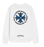 Chrome Hearts Blue Cross Long Sleeve Shirt White