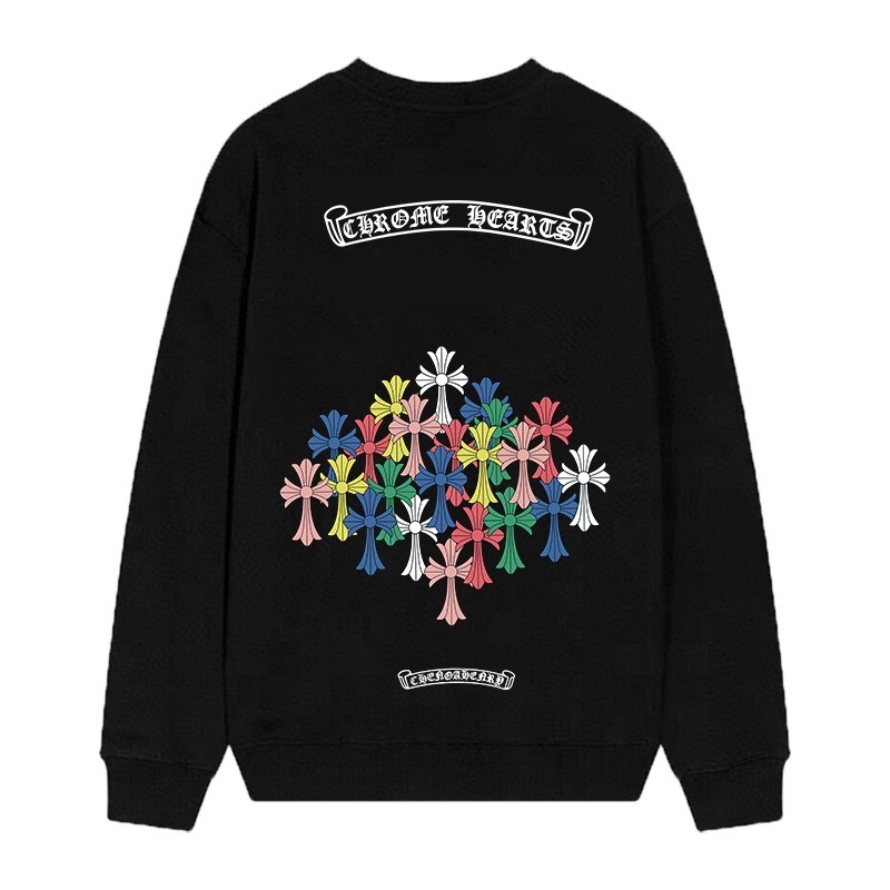 154152b5 Chrome Hearts Multi Cross Graphic Long Sleeve Black