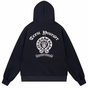 Chrome Hearts Gothic Horseshoe Logo Black Hoodie