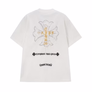 Chrome Hearts White Cemetery Cross Logo T-Shirt.