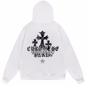 Chrome Hearts Triple Cross Graphic White Hoodie