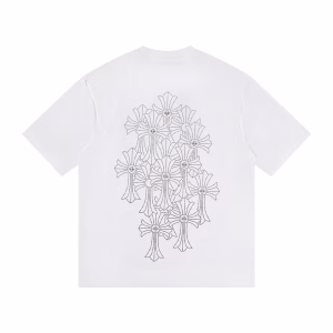Chrome Hearts Crystal Multi Cross White T-Shirt