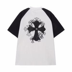 Chrome Hearts White Black Cross Raglan T-Shirt