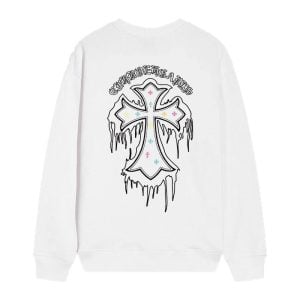 Chrome Hearts Dripping Cross Long Sleeve White