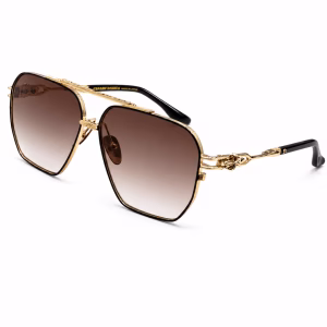 Chrome Hearts Gold Hexagon Brown Gradient Sunglasses