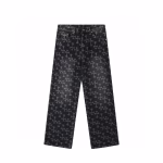 Chrome Hearts Allover Cross Pattern Black Jeans