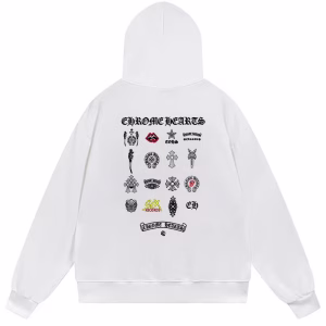 Chrome Hearts Multi Logo Graphic White Hoodie