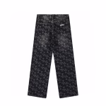 Chrome Hearts Allover Cross Pattern Black Jeans