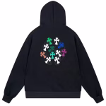 Chrome Hearts Multicolor Cross Logo Black Hoodie