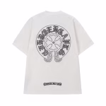 Chrome Hearts White Gothic Circle Cross T-Shirt
