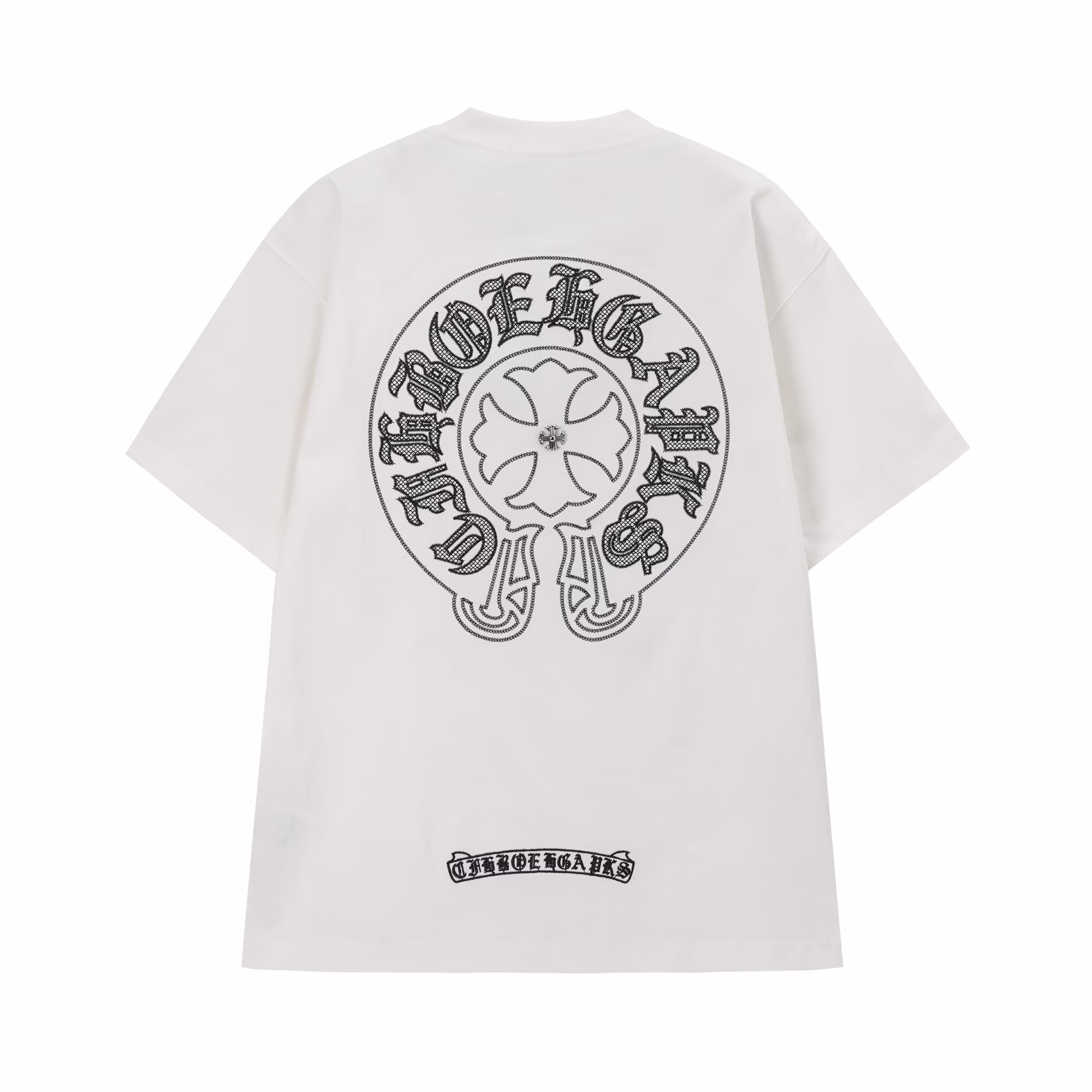 656d9a83 Chrome Hearts White Gothic Circle Cross T-Shirt
