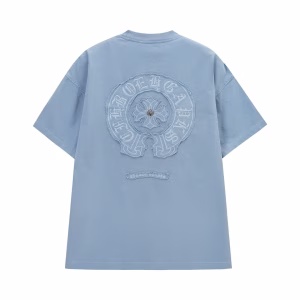 Chrome Hearts Blue Monochrome Horseshoe T-Shirt