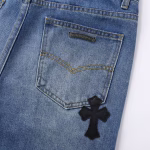 Chrome Hearts Black Cross Patch Blue Jeans