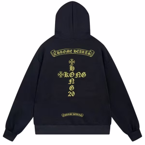 Chrome Hearts Yellow Gothic Logo Hoodie Black