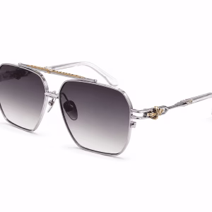 Chrome Hearts Silver Hexagon Purple Gradient Sunglasses