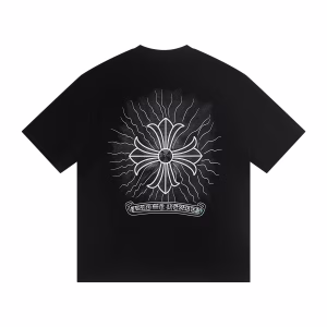 Chrome Hearts Radiant Cross Graphic Black T-Shirt