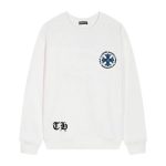 Chrome Hearts Blue Cross Long Sleeve Shirt White
