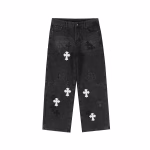 Chrome Hearts Black Cemetery Cross Jeans