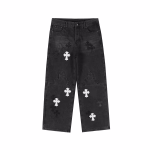 Chrome Hearts Black Cemetery Cross Jeans