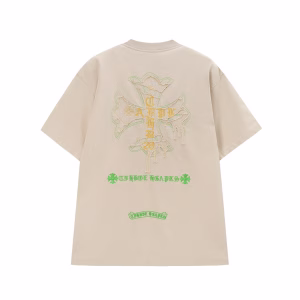 Chrome Hearts Green Cemetery Cross Logo T-Shirt