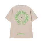 Chrome Hearts Cream Green Gothic Circle T-Shirt