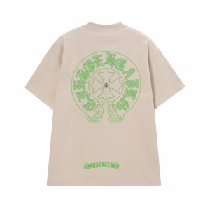 Chrome Hearts Cream Green Gothic Circle T-Shirt