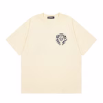 Chrome Hearts Silver Scroll Logo T-Shirt Cream