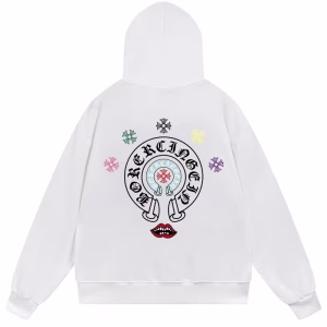 Chrome Hearts Multicolor Horseshoe Hoodie White