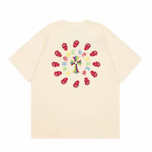 Chrome Hearts Lips Cross T-Shirt Cream