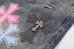 Chrome Hearts Multi Cross Patch Blue Jeans
