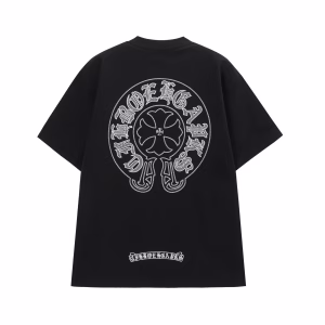 Chrome Hearts Black Gothic Circle Cross T-Shirt