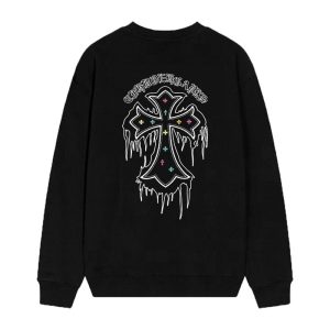 Chrome Hearts Dripping Cross Long Sleeve Black