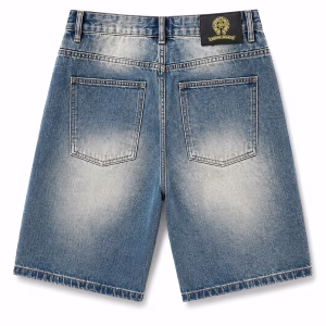 Chrome Hearts Distressed Cross Embroidery Denim Shorts
