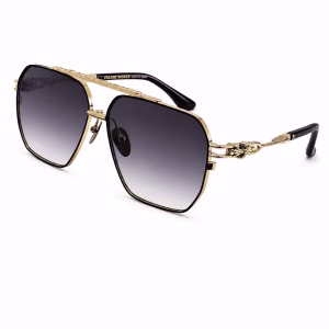 Chrome Hearts Gold Hexagon Aviator Sunglasses