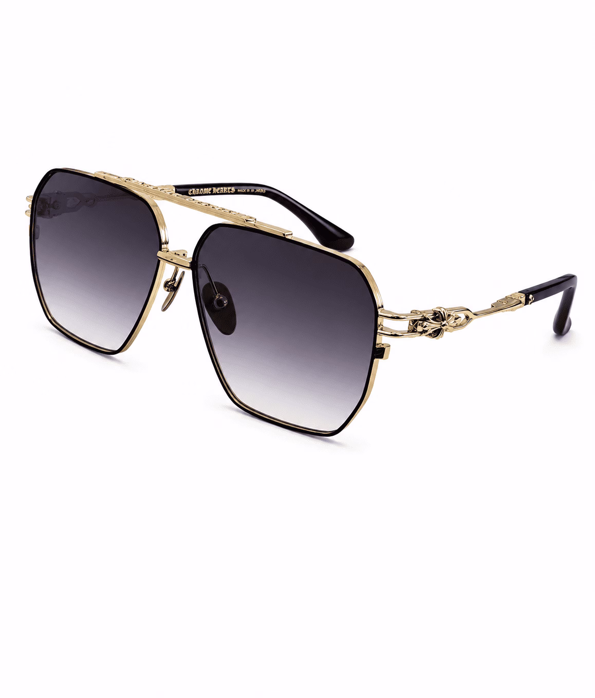 Chrome Hearts Gold Hexagon Aviator Sunglasses Chrome Hearts Gold Hexagon Aviator Sunglasses